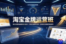 淘宝金牌运营班-7月：曝光流量数据爆款四大板块｜万相台直通车达摩｜全渠道引流爆款落地教学