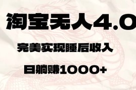 （12767期）淘宝无人卖货4.0，简单无脑，日轻轻松松躺赚1000 