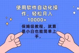 使用软件自动化操作，轻松月入10000 ，保姆级教程，就算是小白也能简单上手
