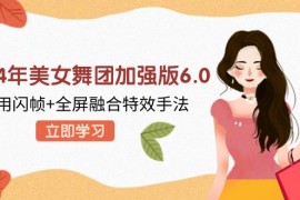 （12938期）2024年美女舞团加强版6.0，利用闪帧 全屏融合特效手法，教程 素材 软件
