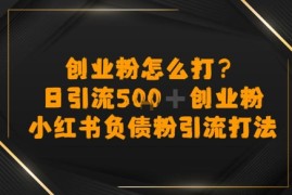 创业粉怎么打？小红书负债粉引流打粉，日引流500 精准创业粉