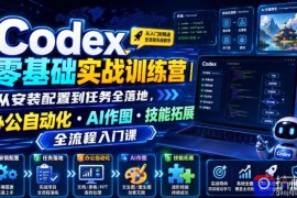 Codex零基础实战训练营｜从安装配置到任务全落地，办公自动化・AI作图・技能拓展全流程入门课