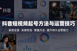 抖音短视频起号方法和运营技巧，内容系统全面实操性强，掌握起号方法，提升账号持久运营能力