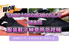 coze 即梦seedance2.0一键生成服装鞋子带货种草视频！全流程保姆级教学
