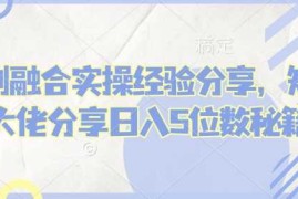 短剧融合实操经验分享，短剧大佬分享日入5位数秘籍