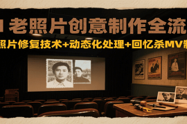 AI老照片创意制作全流程：老照片修复技术 动态化处理 回忆杀MV制作