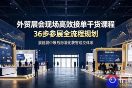 外贸展会现场高效接单干货课程，36步参展全流程规划，展前展中展后标准化获客成交体系