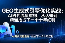 GEO 生成式引擎优化实战：AI时代流量重构，从认知到精通抢占下一个十年红利