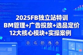 （15962期）2025FB独立站特训，BM管理 广告投放 选品定价，12大核心模块 实操案例