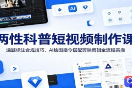 两性科普短视频制作课：选题标注合规技巧，AI绘图指令搭配剪映剪辑全流程实操