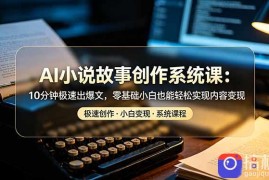AI小说故事创作系统课：10分钟极速出爆文，零基础小白也能轻松实现内容变现