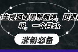即梦AI生成猫咪黑帮视频，迅速起号涨粉，一个月5k