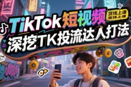 TikTok短视频带货线上课，深挖TK投流达人打法