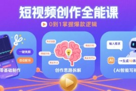 短视频创作课，短视频制作、创作思路、Ai写爆款文案