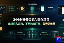 24小时挣美金的AI量化项目，单机日入几十美刀，不用熬夜盯盘，每天见收益【揭秘】