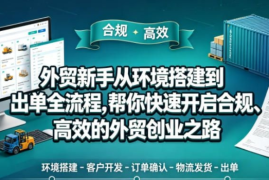 外贸新手从环境搭建到出单全流程，帮你快速开启合规、高效的外贸创业之路