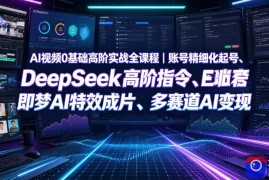 AI视频0基础高阶实战全课程｜账号精细化起号、DeepSeek高阶指令、即梦AI特效成片、多赛道AI短视频量产变现