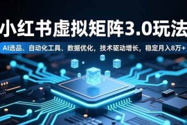（16656期）小红书虚拟矩阵3.0玩法，AI选品、自动化工具、数据优化，技术驱动增长，稳定月入8万 