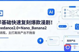 零基础快速复刻爆款漫剧！Seedance2.0 Nano_Banana2全流程，主打高效产出不拖沓