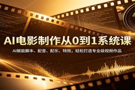 AI电影制作从0到1系统课：AI赋能脚本、配音、配乐、特效，轻松打造专业级视频作品