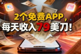 2个免费APP，轻松挣美刀，1天收入79刀，0门槛，当天就有收入
