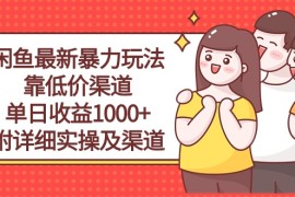 （10340期）闲鱼最新暴力玩法，靠低价渠道单日收益1000 ，附详细实操及渠道