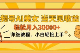 （11052期）视频号AI美女，上手简单，当天见收益，轻松月入30000 