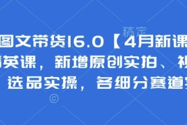 抖音图文带货16.0【4月新课】基础 精英课，新增原创实拍、视频混剪、选品实操，各细分赛道实操