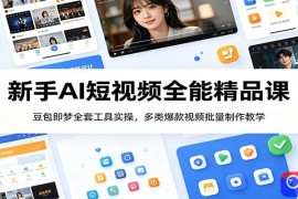 新手AI短视频全能精品课：豆包即梦全套工具实操，多类爆款视频批量制作教学