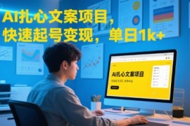 AI扎心文案项目，快速起号变现，单日1k 