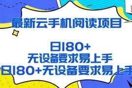 2026最新云手机阅读项目，无设备要求，简单易上手，矩阵运行日入180 【揭秘】