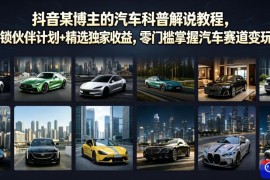 抖音某博主的汽车科普解说教程，轻松解锁伙伴计划 精选独家收益，零门槛掌握汽车赛道变现玩法