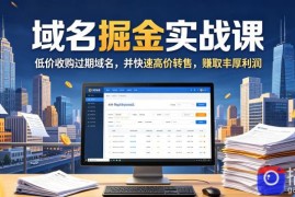 域名交易掘金实战课，低价收购过期域名，并快速高价转售，賺取丰厚利润【原创双语字幕】