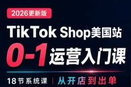 无涯雷神出海·TikTokShop美国站0基础运营课
