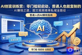 AI创富训练营：零门槛轻启动，普通人也能复制的AI赚钱之道，图文视频商单私域全路径