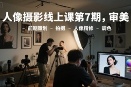 人像摄影线上课第7期，审美-前期策划-拍摄-人像精修-调色