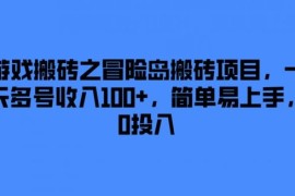 游戏搬砖之冒险岛搬砖项目，一天多号收入100 ，简单易上手，0投入【揭秘】