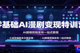 零基础AI漫剧变现特训营：小说改编剧本分镜实操，AI建模剪辑发布一站式教程