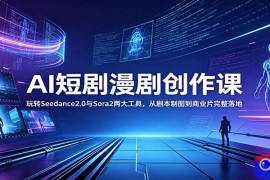 AI短剧漫剧创作课：玩转Seedance2.0与 Sora2两大工具，从剧本制图到商业片完整落地