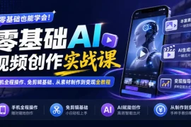 零基础AI视频创作实战课｜手机全程操作、免剪辑基础、从素材制作到变现全教程