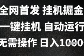 2025最新挂G暴力掘金，日入1K 解放双手，无需操作，全自动运行【揭秘】