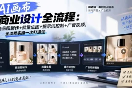 AI画布商业设计全流程：商品图制作 批量生图 提示词控制 广告视频，全流程实操一次打通法