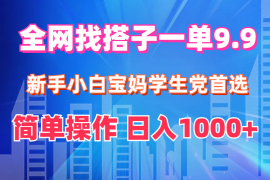 （12295期）全网找搭子1单9.9 新手小白宝妈学生党首选 简单操作 日入1000 