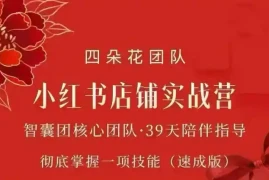 四朵花-小红书店铺专项实战营，专项类目开店跑通全流程，彻底掌握一项技能(速成版)