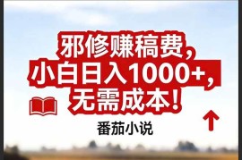 （17206期）番茄小说赚稿费邪修玩法无需成本，真实日入1000 ，超级简单！