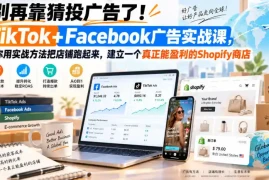 别再靠猜投广告了！TikTok Facebook广告实战课，教你用实战方法把店铺跑起来，建立一个真正能盈利的Shopify商店【原创双语字幕】