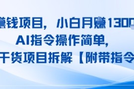 搬运挣钱项目，AI指令操作简单，小白月入1W ，全程干货项目拆解