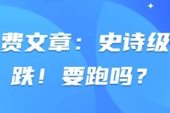 付费文章：史诗级暴跌！要跑吗？