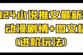 2024小说推文最新玩法，动漫剧情 图文标记(进阶玩法)