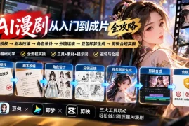 AI漫剧从入门到成片全攻略：小说授权→剧本改编→角色设计→分镜运镜→豆包即梦生成→剪辑合规实操